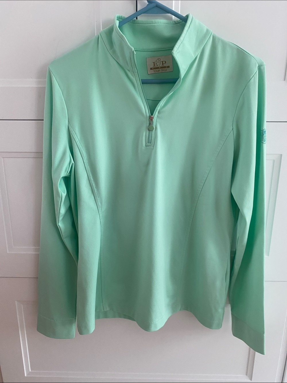EP Pro Golf Mint Green Quarter-Zip Athletic Pullover Size Medium